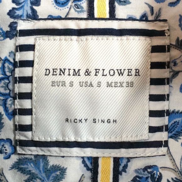 Denim & Flower Ricky Singh Button Down Shirt, Short Sleeve, Black/Gray, Size Sm - Picture 3 of 3